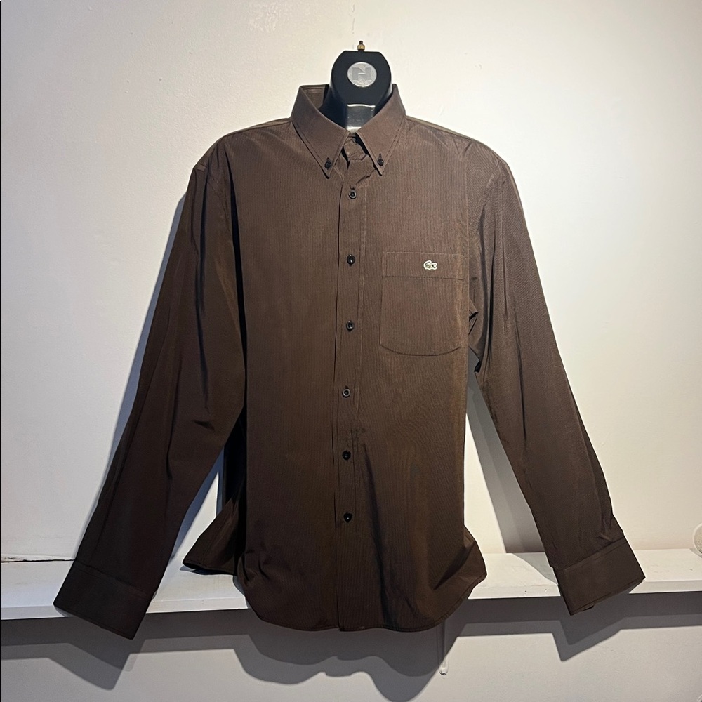 Lacoste Men's Dark Brown Casual Button Down Shirt